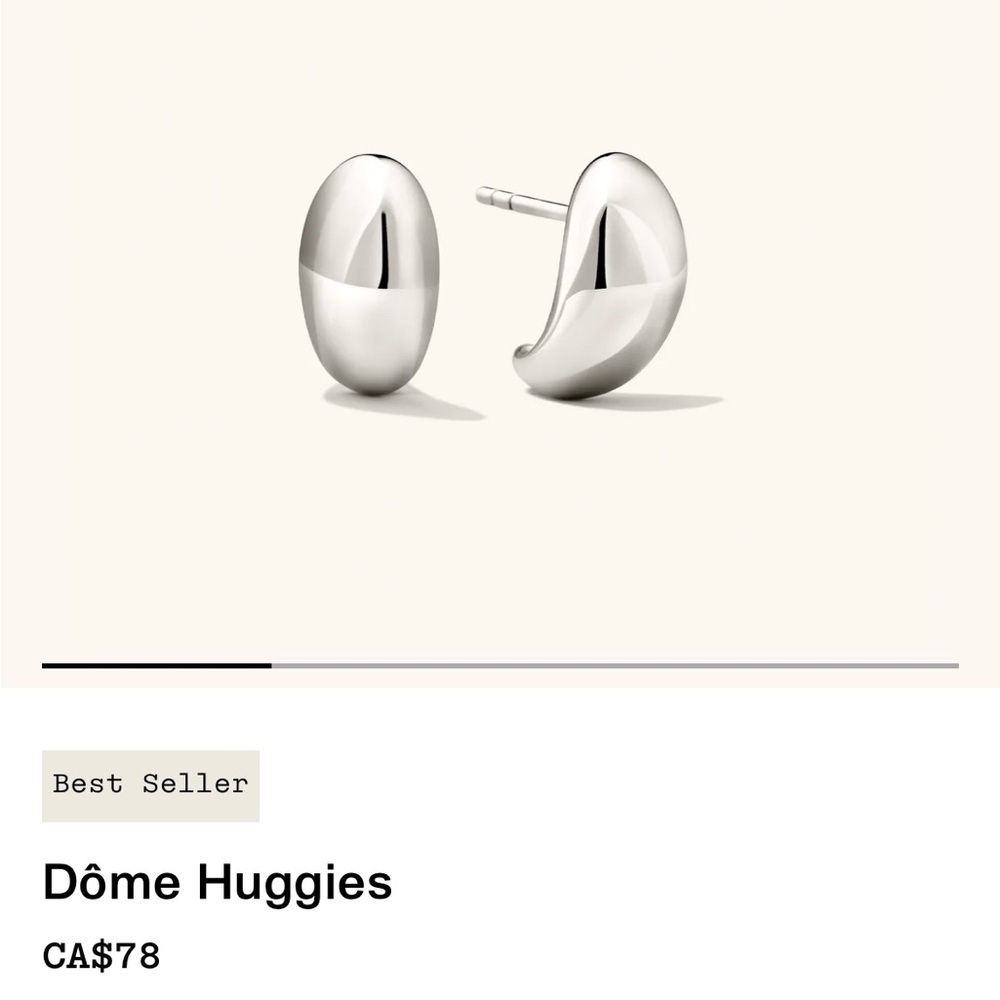 Mejuri Sterling Silver Dome Huggies Earrings